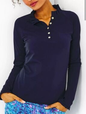 Lilly Pulitzer Hutton Polo - True Navy , Size Large  NWT